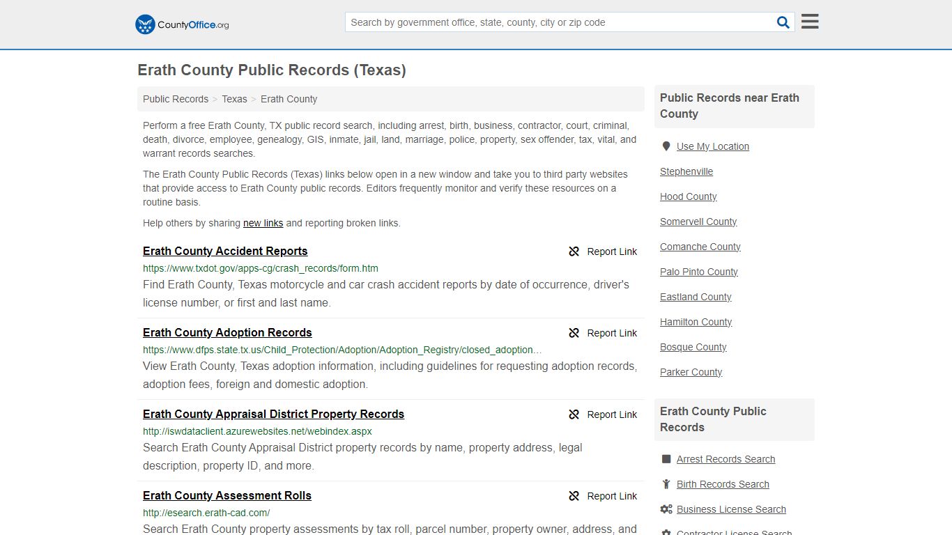 Erath County Public Records (Texas) - County Office